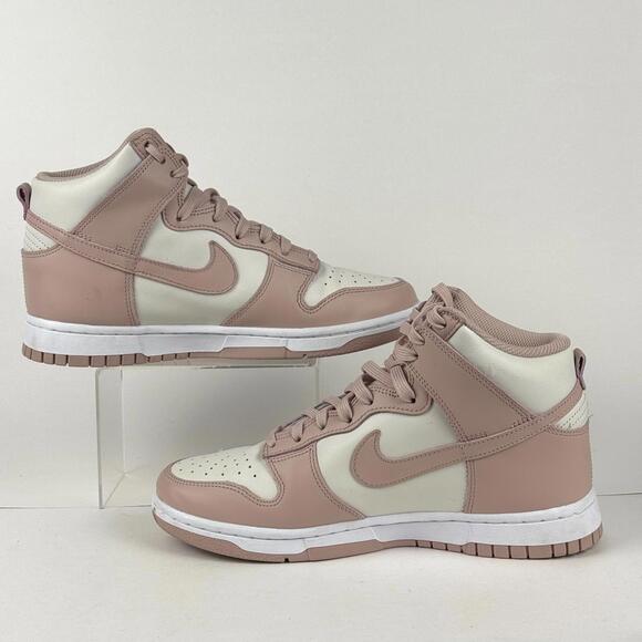 Nike Dunk High Women's 8 PInk Oxford White Leather Sneaker Shoes DD1869-003 - Picture 2 of 8